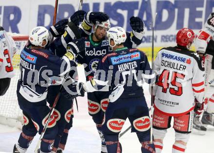 EBEL. Eishockey Bundesliga. EC VSV gegen HC TWK Innsbruck.  Torjubel VSV. Villach, am 25.9.2015.
Foto: Kuess 


---
pressefotos, pressefotografie, kuess, qs, qspictures, sport, bild, bilder, bilddatenbank