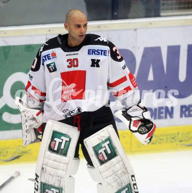 EBEL. Eishockey Bundesliga. EC VSV gegen HC TWK Innsbruck.  Andy Chiodo (Innsbruck). Villach, am 25.9.2015.
Foto: Kuess 


---
pressefotos, pressefotografie, kuess, qs, qspictures, sport, bild, bilder, bilddatenbank