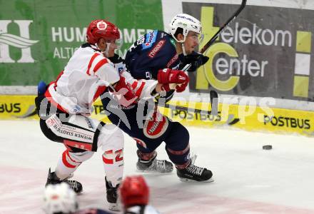 EBEL. Eishockey Bundesliga. EC VSV gegen HC TWK Innsbruck. Miha Verlic,  (VSV), Andreas Hanschitz (Innsbruck). Villach, am 25.9.2015.
Foto: Kuess 


---
pressefotos, pressefotografie, kuess, qs, qspictures, sport, bild, bilder, bilddatenbank