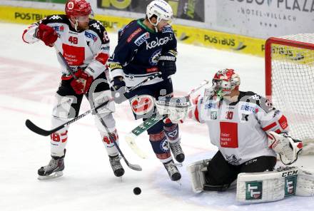 EBEL. Eishockey Bundesliga. EC VSV gegen HC TWK Innsbruck. Benjamin Petrik,  (VSV), David Liffiton, Andy Chiodo (Innsbruck). Villach, am 25.9.2015.
Foto: Kuess 


---
pressefotos, pressefotografie, kuess, qs, qspictures, sport, bild, bilder, bilddatenbank