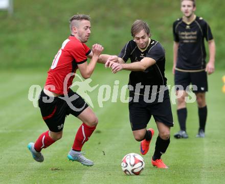 Fussball. Kaerntner Liga. Koettmannsdorf gegen Maria Saal. Christian Schimmel (Koettmannsdorf), Christof Reichmann (Maria Saal). Koettmannsdorf, 26.9.2015.
Foto: Kuess
---
pressefotos, pressefotografie, kuess, qs, qspictures, sport, bild, bilder, bilddatenbank