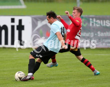 Fussball Regionalliga. Annabichler SV gegen Kalsdorf. Matthias Dollinger, (ASV), Jan Gassmann (Kalsdorf). Annabichl, am 27.9.2015.
Foto: Kuess
---
pressefotos, pressefotografie, kuess, qs, qspictures, sport, bild, bilder, bilddatenbank