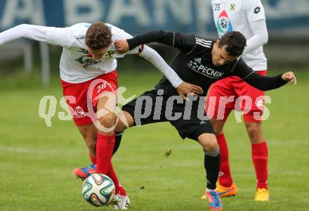 Fussball Unterliga Ost. St. Jakob/Rosental gegen Alpe Adria. Marco Koller, (St. Jakob), Philipp Hoeberl (Alpe Adria). St. Jakob, am 26.9.2015.
Foto: Kuess
---
pressefotos, pressefotografie, kuess, qs, qspictures, sport, bild, bilder, bilddatenbank