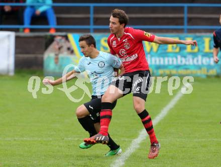 Fussball Regionalliga. Annabichler SV gegen Kalsdorf. Vahid Muharemovic,  (ASV), Christian Pein (Kalsdorf). Annabichl, am 27.9.2015.
Foto: Kuess
---
pressefotos, pressefotografie, kuess, qs, qspictures, sport, bild, bilder, bilddatenbank