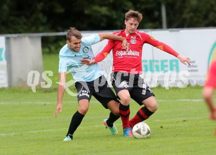 Fussball Regionalliga. Annabichler SV gegen Kalsdorf. Mustafa Nukic, (ASV),  Sebastian Radakovics (Kalsdorf). Annabichl, am 27.9.2015.
Foto: Kuess
---
pressefotos, pressefotografie, kuess, qs, qspictures, sport, bild, bilder, bilddatenbank