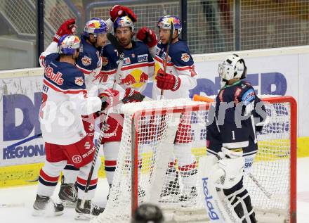 EBEL. Eishockey Bundesliga. EC VSV gegen EC Red Bull Salzburg. Torjubel Benn Ferriero (Salzburg). Villach, am 27.9.2015.
Foto: Kuess 


---
pressefotos, pressefotografie, kuess, qs, qspictures, sport, bild, bilder, bilddatenbank