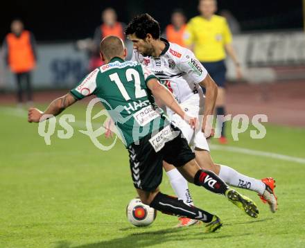 Fussball tipico Bundesliga. RZ Pellets WAC gegen SV Josko Ried. Jacobo Ynclan Pajares, (WAC), Florian Hart (Ried). Wolfsberg, am 3.10.2015.
Foto: Kuess
---
pressefotos, pressefotografie, kuess, qs, qspictures, sport, bild, bilder, bilddatenbank