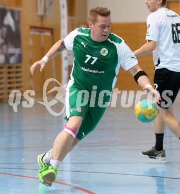 Handball Bundesliga. schlafraum.at Kaernten gegen UHC SISPO Gaenserndorf. Florian Pontasch Mueller (schlafraum.at). Viktring, am 4.10.2015.
Foto: Kuess
---
pressefotos, pressefotografie, kuess, qs, qspictures, sport, bild, bilder, bilddatenbank