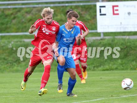 Fussball. Unterliga Ost. Ludmannsdorf gegen Sele Zell. Dejan Smeh (Ludmannsdorf), Tomaz Kreutz (Sele Zell). Ludmannsdorf, 4.10.2015.
Foto: Kuess
---
pressefotos, pressefotografie, kuess, qs, qspictures, sport, bild, bilder, bilddatenbank