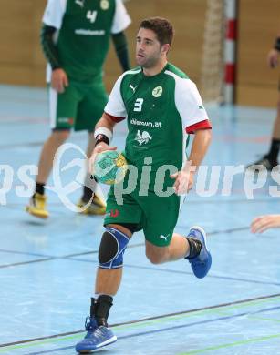 Handball Bundesliga. schlafraum.at Kaernten gegen UHC SISPO Gaenserndorf. Josef Sourek (schlafraum.at). Viktring, am 4.10.2015.
Foto: Kuess
---
pressefotos, pressefotografie, kuess, qs, qspictures, sport, bild, bilder, bilddatenbank