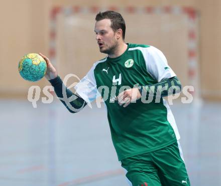 Handball Bundesliga. schlafraum.at Kaernten gegen UHC SISPO Gaenserndorf. Patrick Jochum (schlafraum.at). Viktring, am 4.10.2015.
Foto: Kuess
---
pressefotos, pressefotografie, kuess, qs, qspictures, sport, bild, bilder, bilddatenbank