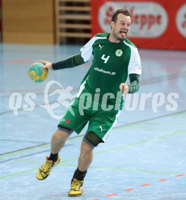 Handball Bundesliga. schlafraum.at Kaernten gegen UHC SISPO Gaenserndorf. Patrick Jochum (schlafraum.at). Viktring, am 4.10.2015.
Foto: Kuess
---
pressefotos, pressefotografie, kuess, qs, qspictures, sport, bild, bilder, bilddatenbank