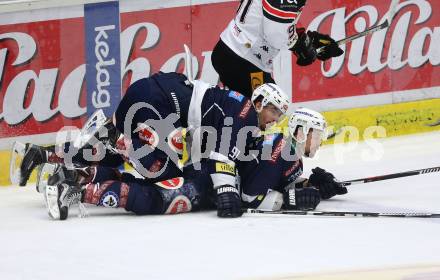 EBEL. Eishockey Bundesliga. EC VSV gegen HC Orli Znojmo. Miha Verlic, Eric Hunter (VSV). Villach, am 27.9.2015.
Foto: Kuess 


---
pressefotos, pressefotografie, kuess, qs, qspictures, sport, bild, bilder, bilddatenbank