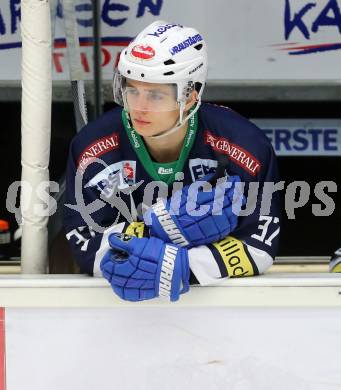 EBEL. Eishockey Bundesliga. EC VSV gegen HC Orli Znojmo. Philipp Wohlfahrt (VSV). Villach, am 27.9.2015.
Foto: Kuess 


---
pressefotos, pressefotografie, kuess, qs, qspictures, sport, bild, bilder, bilddatenbank