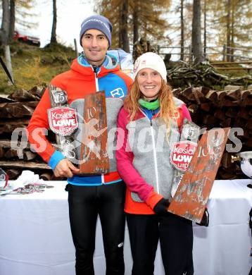 Bergduathlon. Kosiak Loewe. Sieger. Hans Joerg Leopold, Marlies Penker. Feistritz im Rosental, am 10.10.2015.
Foto: Kuess 
---
pressefotos, pressefotografie, kuess, qs, qspictures, sport, bild, bilder, bilddatenbank