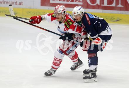 EBEL. Eishockey Bundesliga. EC VSV gegen KAC.  Daniel Nageler, (VSV), Manuel Geier (KAC). Villach, am 10.11.2015.
Foto: Kuess 


---
pressefotos, pressefotografie, kuess, qs, qspictures, sport, bild, bilder, bilddatenbank