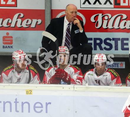 EBEL. Eishockey Bundesliga. EC VSV gegen KAC.  Trainer Doug Mason (KAC). Villach, am 10.11.2015.
Foto: Kuess 


---
pressefotos, pressefotografie, kuess, qs, qspictures, sport, bild, bilder, bilddatenbank