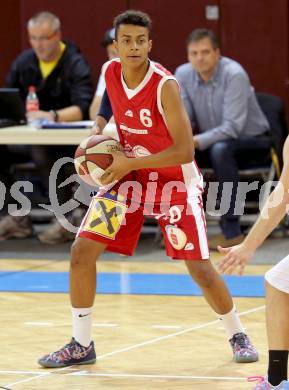 Basketball 2. Bundesliga 2015/16 Grunddurchgang 3.Runde. Woerthersee Piraten gegen Dragons St. Poelten. Steven Kaltenbrunner (St. Poelten). Klagenfurt, am 3.10.2015.
Foto: Kuess
---
pressefotos, pressefotografie, kuess, qs, qspictures, sport, bild, bilder, bilddatenbank