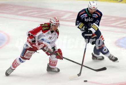 EBEL. Eishockey Bundesliga. EC VSV gegen KAC. Ziga Pance, (VSV), Markus Poeck  (KAC). Villach, am 10.11.2015.
Foto: Kuess 


---
pressefotos, pressefotografie, kuess, qs, qspictures, sport, bild, bilder, bilddatenbank