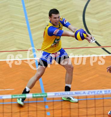 Volleyball. MEVZA. Aich/Dob gegen Mladost ZAGREB. Krasnevski Kiryll (Aich/Dob). Bleiburg, 14.10.2015.
Foto: Kuess
---
pressefotos, pressefotografie, kuess, qs, qspictures, sport, bild, bilder, bilddatenbank