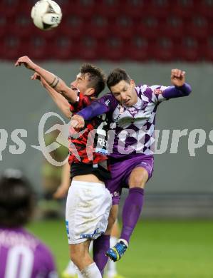 Fussball Sky go Erste Liga. SK Austria Klagenfurt gegen LASK Linz.    Bernd Kager,  (Klagenfurt), Mario Reiter (Linz). Klagenfurt, am 16.10.2015.
Foto: Kuess
---
pressefotos, pressefotografie, kuess, qs, qspictures, sport, bild, bilder, bilddatenbank