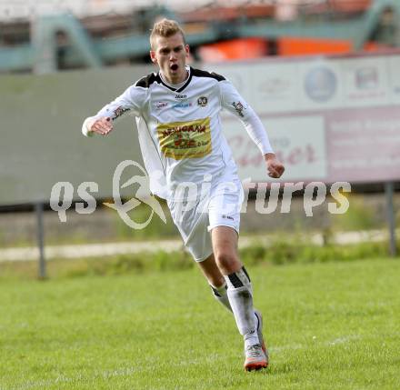 Fussball Kaerntner Liga. Maria Saal gegen Spittal. Torjubel Daniel Urbas  (Spittal). Maria Saal, am 17.10.2015.
Foto: Kuess
---
pressefotos, pressefotografie, kuess, qs, qspictures, sport, bild, bilder, bilddatenbank