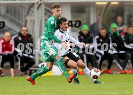 Fussball tipico Bundesliga. RZ Pellets WAC gegen SK Rapid Wien. Thomas Zuendel, (WAC), Stefan Stangl (Rapid). Wolfsberg, am 18.10.2015.
Foto: Kuess
---
pressefotos, pressefotografie, kuess, qs, qspictures, sport, bild, bilder, bilddatenbank