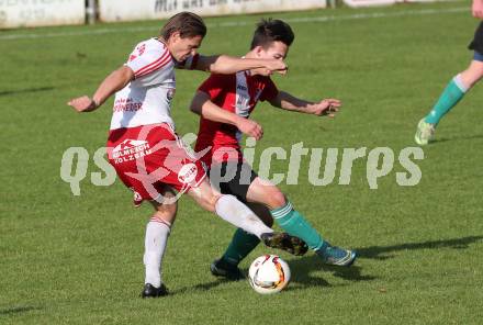 Fussball Unterliga Ost. St. Michael/Bleiburg gegen St. Andrae/Lav. Guenther Feimuth, (St. Michael), Lucca Zacharias Haller  (St. Andrae). St. Michael/Bleiburg, am 18.10.2015.
Foto: Kuess
---
pressefotos, pressefotografie, kuess, qs, qspictures, sport, bild, bilder, bilddatenbank