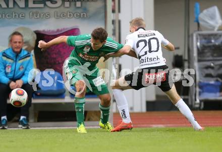 Fussball tipico Bundesliga. RZ Pellets WAC gegen SK Rapid Wien. Christoph Rabitsch,  (WAC), Louis Schaub (Rapid). Wolfsberg, am 18.10.2015.
Foto: Kuess
---
pressefotos, pressefotografie, kuess, qs, qspictures, sport, bild, bilder, bilddatenbank