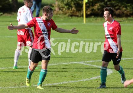 Fussball Unterliga Ost. St. Michael/Bleiburg gegen St. Andrae/Lav.  Torjubel Mihael Grigic  (St. Andrae). St. Michael/Bleiburg, am 18.10.2015.
Foto: Kuess
---
pressefotos, pressefotografie, kuess, qs, qspictures, sport, bild, bilder, bilddatenbank