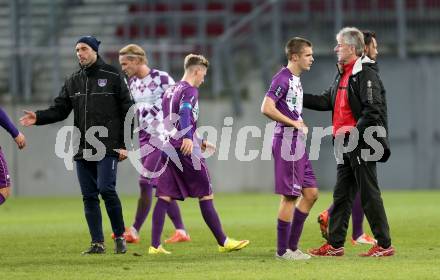 Fussball Sky go Erste Liga. SK Austria Klagenfurt gegen SKN St. Poelten.    Christian Prawda, Dominic Puercher, Fabian Miesenboeck, Patrik Eler (Klagenfurt). Klagenfurt, am 16.10.2015.
Foto: Kuess
---
pressefotos, pressefotografie, kuess, qs, qspictures, sport, bild, bilder, bilddatenbank