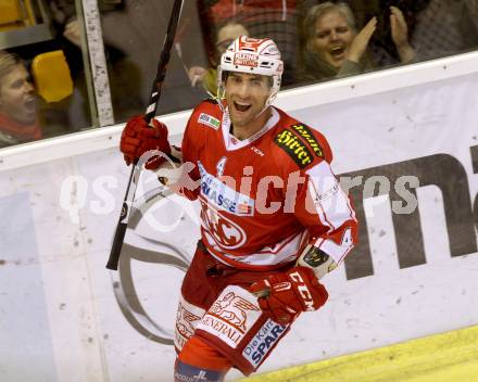 EBEL. Eishockey Bundesliga. KAC gegen UPC Vienna Capitals. Torjubel Mark Popovic, (KAC). Klagenfurt, am 23.10.2015.
Foto: Kuess

---
pressefotos, pressefotografie, kuess, qs, qspictures, sport, bild, bilder, bilddatenbank