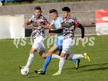 Fussball Regionalliga. Annabichler SV gegen SPG FC Pasching/LASK Juniors.  Niko Maric, (ASV), Michael Lageder, Buenyamin Karatas  (Pasching). Annabichl, am 25.10.2015.
Foto: Kuess
---
pressefotos, pressefotografie, kuess, qs, qspictures, sport, bild, bilder, bilddatenbank