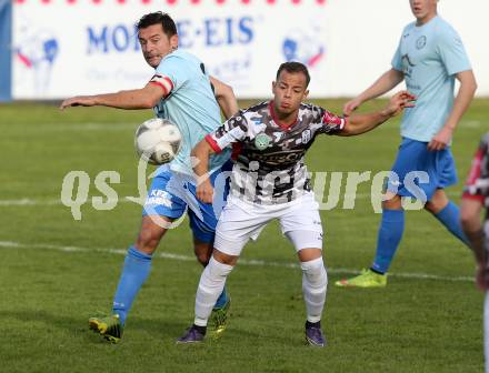 Fussball Regionalliga. Annabichler SV gegen SPG FC Pasching/LASK Juniors.  Almedin Hota,  (ASV), Felipe Dorta (Pasching). Annabichl, am 25.10.2015.
Foto: Kuess
---
pressefotos, pressefotografie, kuess, qs, qspictures, sport, bild, bilder, bilddatenbank