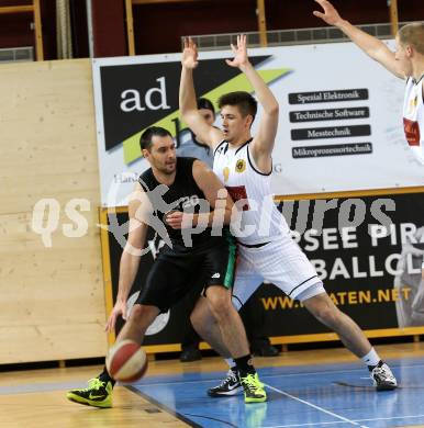 Basketball 2. Bundesliga 2015/16 Grunddurchgang 7.Runde.  Woerthersee Piraten gegen Basket Flames. Christof Gspandl, (Woerthersee Piraten), Vladimir Gavranic  (Basket Flames). Klagenfurt, am 31.10.2015.
Foto: Kuess
---
pressefotos, pressefotografie, kuess, qs, qspictures, sport, bild, bilder, bilddatenbank