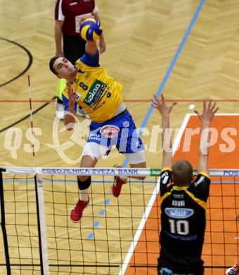 Volleyball. CEV Cup. SK Aich/Dob gegen Hurrikaani Loimaa (FIN). Mlynarcik Peter (Aich/Dob). Bleiburg, 4.11.2015.
Foto: Kuess
---
pressefotos, pressefotografie, kuess, qs, qspictures, sport, bild, bilder, bilddatenbank