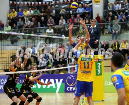 Volleyball. CEV Cup. SK Aich/Dob gegen Hurrikaani Loimaa (FIN). Palgut Filip, Koncilja Danijel (Aich/Dob). Bleiburg, 4.11.2015.
Foto: Kuess
---
pressefotos, pressefotografie, kuess, qs, qspictures, sport, bild, bilder, bilddatenbank