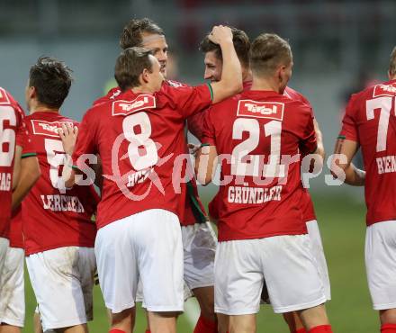 Fussball Sky go Erste Liga. SK Austria Klagenfurt gegen FC Wacker Innsbruck. Torjubel (Innsbruck). Klagenfurt, am 6.11.2015.
Foto: Kuess
---
pressefotos, pressefotografie, kuess, qs, qspictures, sport, bild, bilder, bilddatenbank