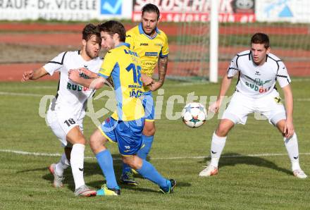 Fussball Sky go Erste Liga. SK Austria Klagenfurt gegen FC Wacker Innsbruck. Michael Fick,  (Klagenfurt), Stefan Arzberger (Innsbruck). Klagenfurt, am 6.11.2015.
Foto: Kuess
---
pressefotos, pressefotografie, kuess, qs, qspictures, sport, bild, bilder, bilddatenbank