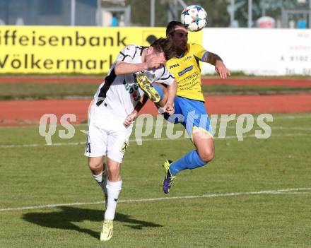 Fussball Kaerntner Liga. Voelkermarkt gegen St. Michael/Lavanttal.  Ingo Mailaender, Thomas Wotolen (Voelkermarkt), (St. Michael). Voelkermarkt, am 7.11.2015.
Foto: Kuess
---
pressefotos, pressefotografie, kuess, qs, qspictures, sport, bild, bilder, bilddatenbank