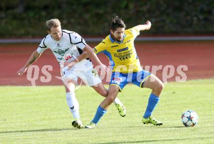 Fussball Kaerntner Liga. Voelkermarkt gegen St. Michael/Lavanttal.  Alexander Lessnigg, (Voelkermarkt), Stephan Baumgartner (St. Michael). Voelkermarkt, am 7.11.2015.
Foto: Kuess
---
pressefotos, pressefotografie, kuess, qs, qspictures, sport, bild, bilder, bilddatenbank