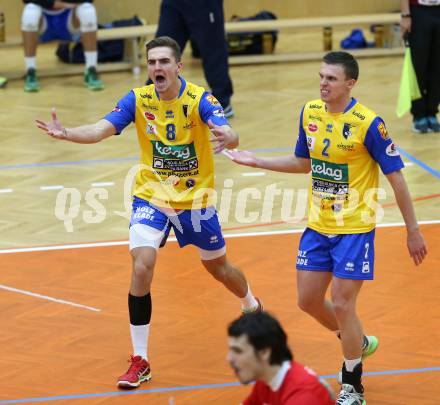 Volleyball. CEV Cup. SK Aich/Dob gegen Hurrikaani Loimaa (FIN). Jubel Mlynarcik Peter (Aich/Dob). Bleiburg, 4.11.2015.
Foto: Kuess
---
pressefotos, pressefotografie, kuess, qs, qspictures, sport, bild, bilder, bilddatenbank