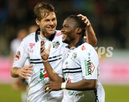 Fussball tipico Bundesliga. RZ Pellets WAC gegen SV Mattersburg. Torjubel Issiaka Ouedraogo (WAC). Wolfsberg, am 7.11.2015.
Foto: Kuess
---
pressefotos, pressefotografie, kuess, qs, qspictures, sport, bild, bilder, bilddatenbank