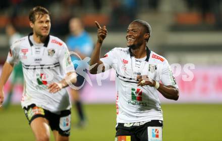 Fussball tipico Bundesliga. RZ Pellets WAC gegen SV Mattersburg. Torjubel Issiaka Ouedraogo (WAC). Wolfsberg, am 7.11.2015.
Foto: Kuess
---
pressefotos, pressefotografie, kuess, qs, qspictures, sport, bild, bilder, bilddatenbank