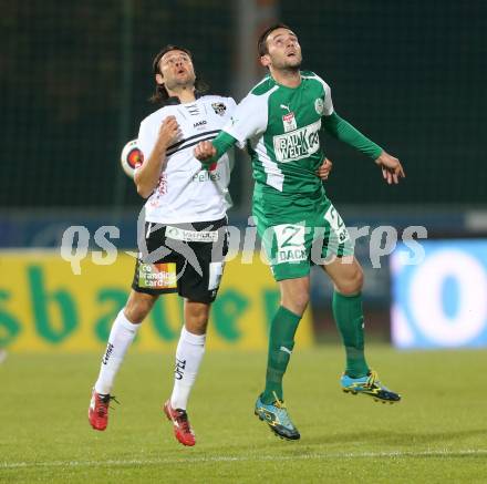 Fussball tipico Bundesliga. RZ Pellets WAC gegen SV Mattersburg.  Nemanja Rnic,  (WAC), Markus Pink (Mattersburg). Wolfsberg, am 7.11.2015.
Foto: Kuess
---
pressefotos, pressefotografie, kuess, qs, qspictures, sport, bild, bilder, bilddatenbank