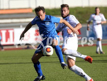 Fussball Regionalliga. RZ Pellets WAC Amateure gegen Annabichler SV.  Manuel Seidl,  (WAC), Matthias Dollinger (ASV). Wolfsberg, Lavanttal Arena, am 8.11.2015.
Foto: Kuess
---
pressefotos, pressefotografie, kuess, qs, qspictures, sport, bild, bilder, bilddatenbank