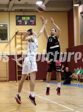 Basketball 2. Bundesliga 2015/16 Grunddurchgang 8.Runde.  KOÅ  Celovec	gegen Mattersburg Rocks. Nenad Kalmanada (KOS), Sebastian Gmeiner (Mattersburg). Klagenfurt, am 7.11.2015.
Foto: Kuess
---
pressefotos, pressefotografie, kuess, qs, qspictures, sport, bild, bilder, bilddatenbank