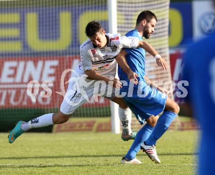 Fussball Regionalliga. RZ Pellets WAC Amateure gegen Annabichler SV.  Bastian Rupp, (WAC), Oliver Pusztai  (ASV). Wolfsberg, Lavanttal Arena, am 8.11.2015.
Foto: Kuess
---
pressefotos, pressefotografie, kuess, qs, qspictures, sport, bild, bilder, bilddatenbank