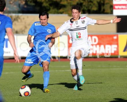 Fussball Regionalliga. RZ Pellets WAC Amateure gegen Annabichler SV.  Bastian Rupp,  (WAC), Almedin Hota (ASV). Wolfsberg, Lavanttal Arena, am 8.11.2015.
Foto: Kuess
---
pressefotos, pressefotografie, kuess, qs, qspictures, sport, bild, bilder, bilddatenbank