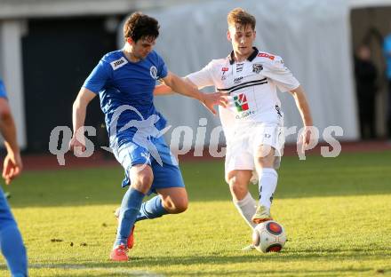 Fussball Regionalliga. RZ Pellets WAC Amateure gegen Annabichler SV.  Marc Andre Schmerboeck,  (WAC), Andreas Tiffner (ASV). Wolfsberg, Lavanttal Arena, am 8.11.2015.
Foto: Kuess
---
pressefotos, pressefotografie, kuess, qs, qspictures, sport, bild, bilder, bilddatenbank